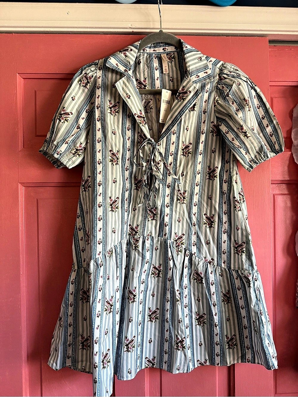 Lyrebird Puff Sleeve Mini Dress Striped Puff Sleeve Mini Dress in xxs